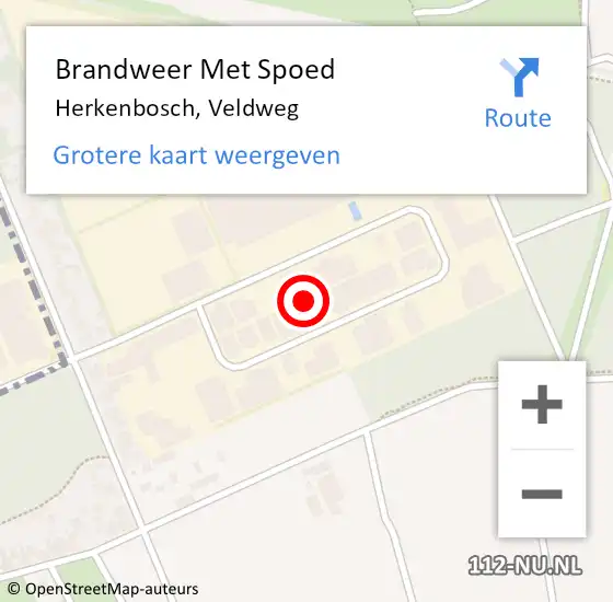 Locatie op kaart van de 112 melding: Brandweer Met Spoed Naar Herkenbosch, Veldweg op 14 juli 2021 07:37