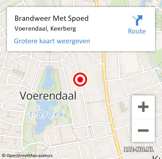 Locatie op kaart van de 112 melding: Brandweer Met Spoed Naar Voerendaal, Keerberg op 14 juli 2021 07:38