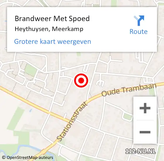 Locatie op kaart van de 112 melding: Brandweer Met Spoed Naar Heythuysen, Meerkamp op 14 juli 2021 08:29