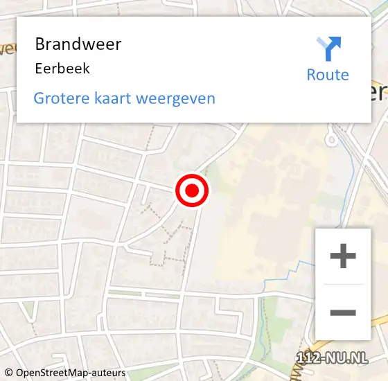 Locatie op kaart van de 112 melding: Brandweer Eerbeek op 14 juli 2021 08:31