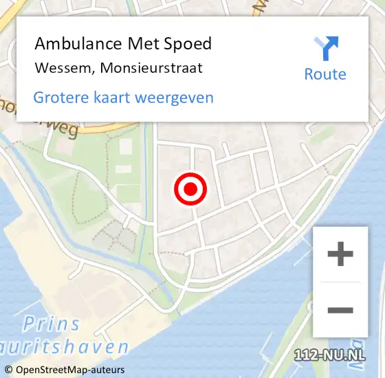 Locatie op kaart van de 112 melding: Ambulance Met Spoed Naar Wessem, Monsieurstraat op 14 juli 2021 09:44