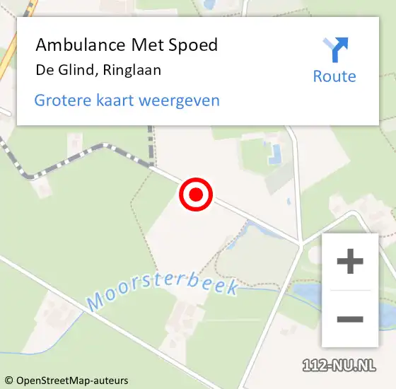 Locatie op kaart van de 112 melding: Ambulance Met Spoed Naar De Glind, Ringlaan op 14 juli 2021 09:55