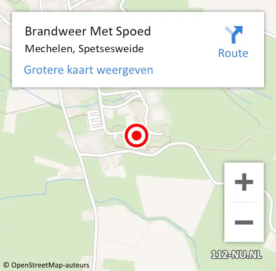 Locatie op kaart van de 112 melding: Brandweer Met Spoed Naar Mechelen, Spetsesweide op 14 juli 2021 10:39