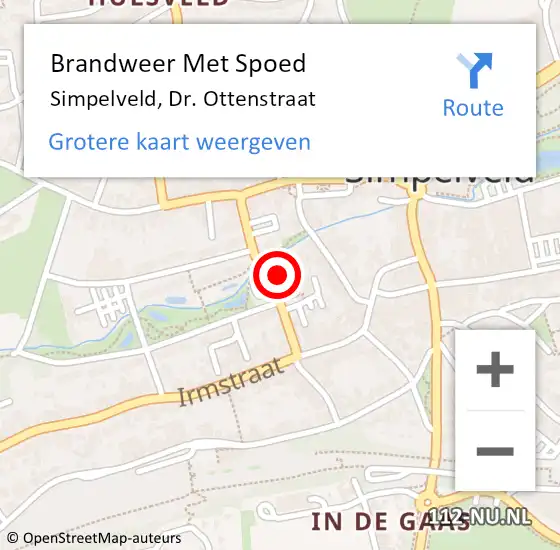 Locatie op kaart van de 112 melding: Brandweer Met Spoed Naar Simpelveld, Dr. Ottenstraat op 14 juli 2021 11:47