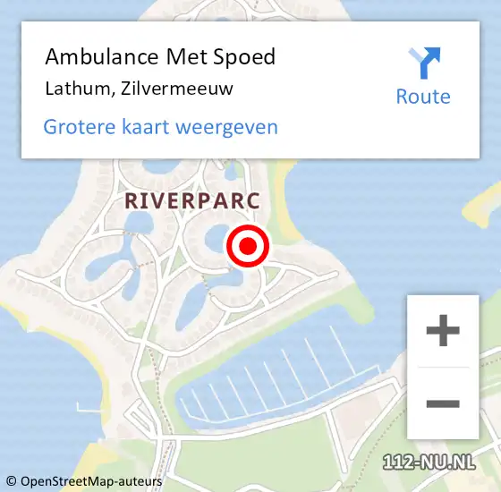 Locatie op kaart van de 112 melding: Ambulance Met Spoed Naar Lathum, Zilvermeeuw op 14 juli 2021 11:48