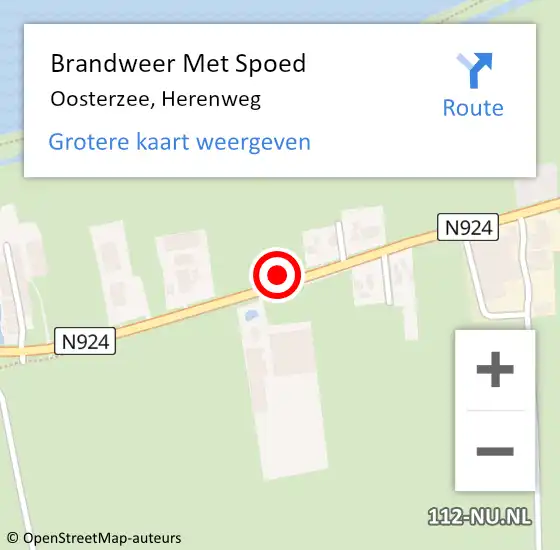 Locatie op kaart van de 112 melding: Brandweer Met Spoed Naar Oosterzee, Herenweg op 14 juli 2021 12:07