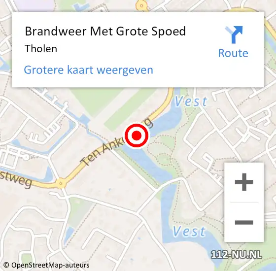 Locatie op kaart van de 112 melding: Brandweer Met Grote Spoed Naar Tholen op 14 juli 2021 13:24