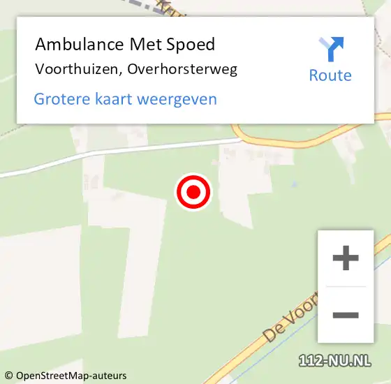 Locatie op kaart van de 112 melding: Ambulance Met Spoed Naar Voorthuizen, Overhorsterweg op 14 juli 2021 13:44