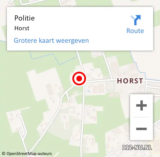 Locatie op kaart van de 112 melding: Politie Horst op 14 juli 2021 14:01