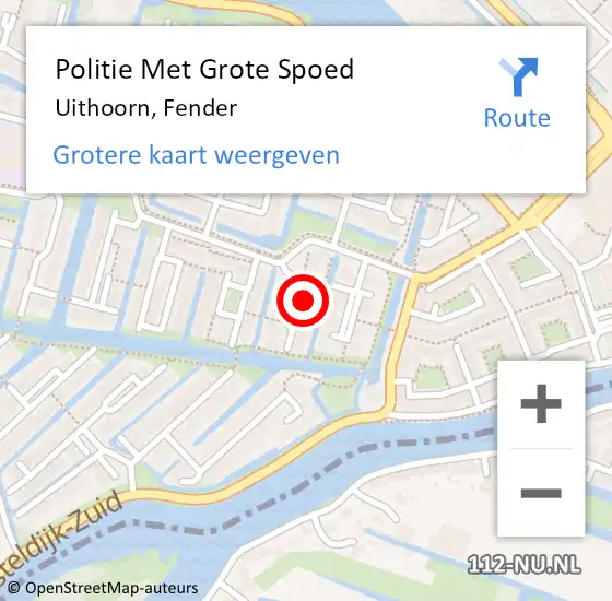 Locatie op kaart van de 112 melding: Politie Met Grote Spoed Naar Uithoorn, Fender op 14 juli 2021 14:13