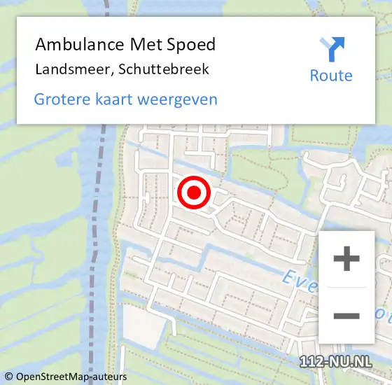 Locatie op kaart van de 112 melding: Ambulance Met Spoed Naar Landsmeer, Schuttebreek op 14 juli 2021 14:13