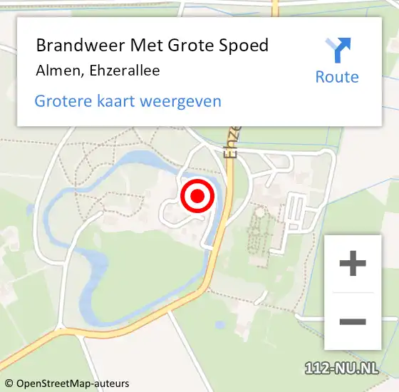 Locatie op kaart van de 112 melding: Brandweer Met Grote Spoed Naar Almen, Ehzerallee op 5 oktober 2013 09:54