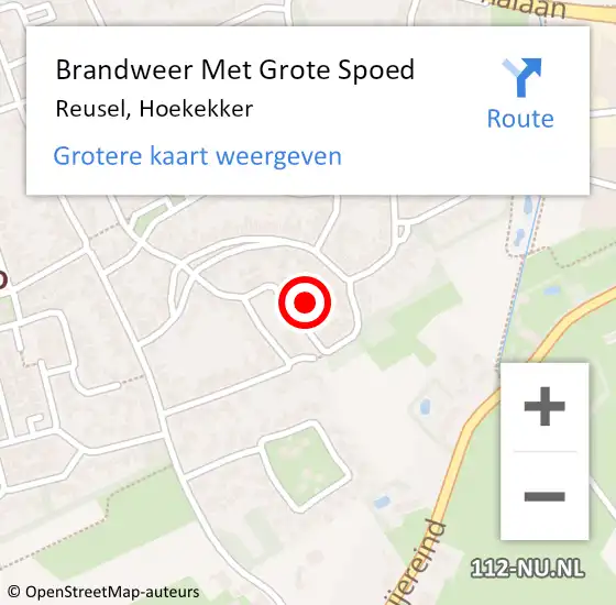 Locatie op kaart van de 112 melding: Brandweer Met Grote Spoed Naar Reusel, Hoekekker op 14 juli 2021 15:48