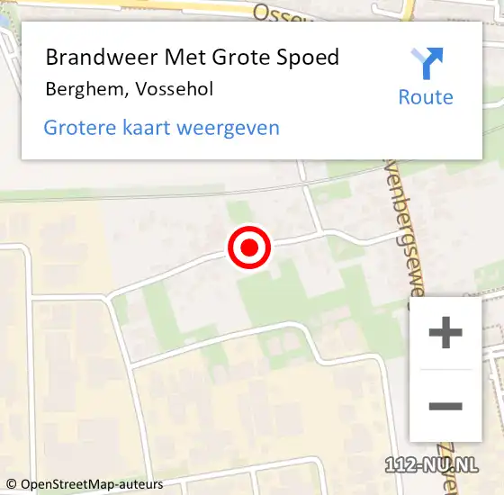 Locatie op kaart van de 112 melding: Brandweer Met Grote Spoed Naar Berghem, Vossehol op 14 juli 2021 15:56