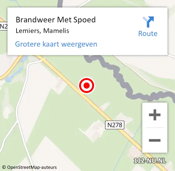 Locatie op kaart van de 112 melding: Brandweer Met Spoed Naar Lemiers, Mamelis op 14 juli 2021 16:12