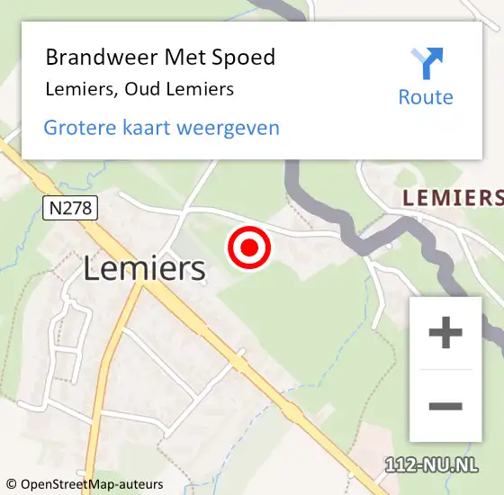 Locatie op kaart van de 112 melding: Brandweer Met Spoed Naar Lemiers, Oud Lemiers op 14 juli 2021 16:40