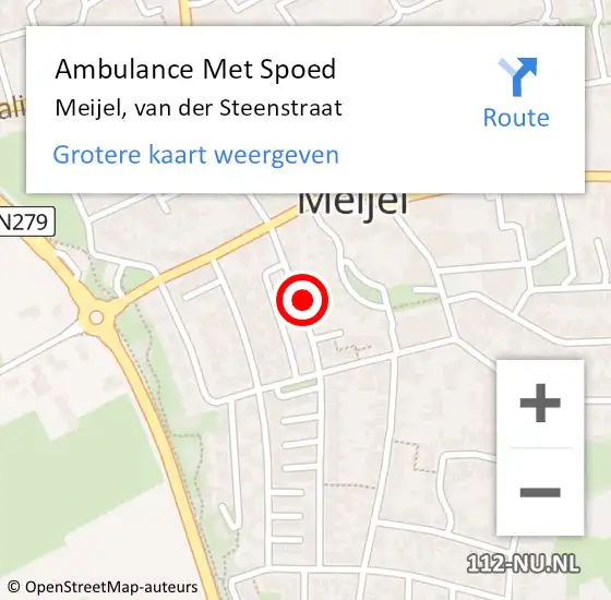 Locatie op kaart van de 112 melding: Ambulance Met Spoed Naar Meijel, van der Steenstraat op 14 juli 2021 17:13