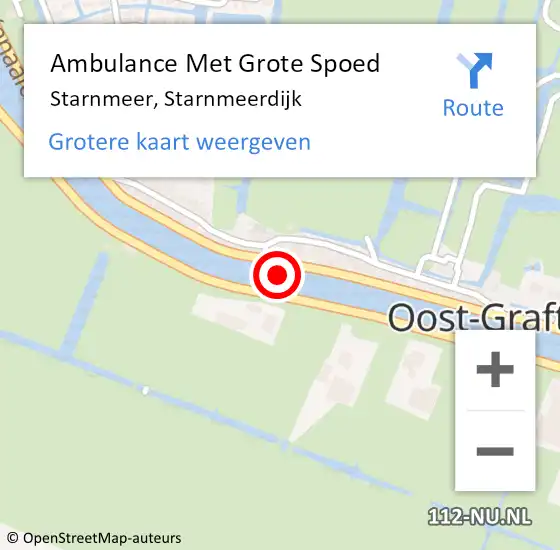 Locatie op kaart van de 112 melding: Ambulance Met Grote Spoed Naar Starnmeer, Starnmeerdijk op 14 juli 2021 17:18