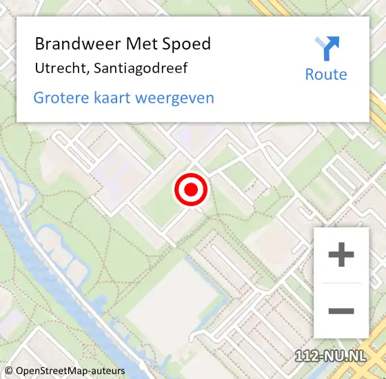 Locatie op kaart van de 112 melding: Brandweer Met Spoed Naar Utrecht, Santiagodreef op 14 juli 2021 17:59