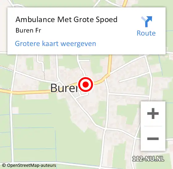 Locatie op kaart van de 112 melding: Ambulance Met Grote Spoed Naar Buren Fr op 16 juni 2014 14:00