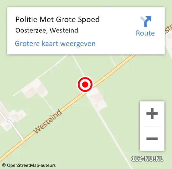 Locatie op kaart van de 112 melding: Politie Met Grote Spoed Naar Oosterzee, Westeind op 14 juli 2021 18:46