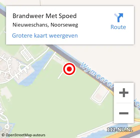 Locatie op kaart van de 112 melding: Brandweer Met Spoed Naar Nieuweschans, Noorseweg op 14 juli 2021 19:52