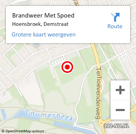 Locatie op kaart van de 112 melding: Brandweer Met Spoed Naar Hoensbroek, Demstraat op 14 juli 2021 20:11