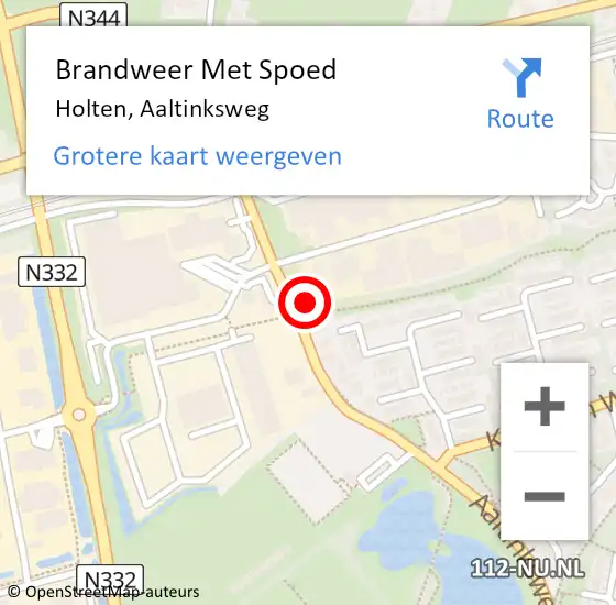 Locatie op kaart van de 112 melding: Brandweer Met Spoed Naar Holten, Aaltinksweg op 14 juli 2021 20:18