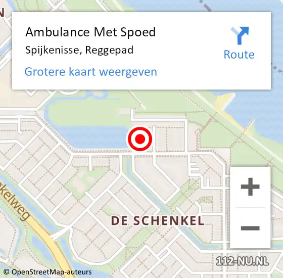 Locatie op kaart van de 112 melding: Ambulance Met Spoed Naar Spijkenisse, Reggepad op 14 juli 2021 20:26