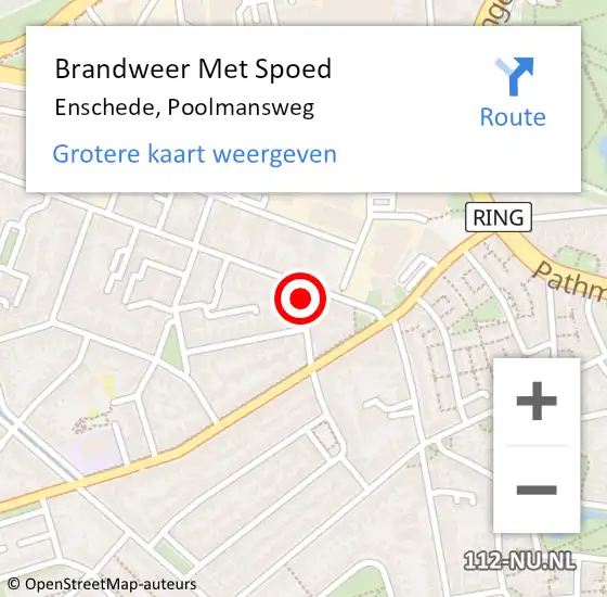 Locatie op kaart van de 112 melding: Brandweer Met Spoed Naar Enschede, Poolmansweg op 14 juli 2021 21:01