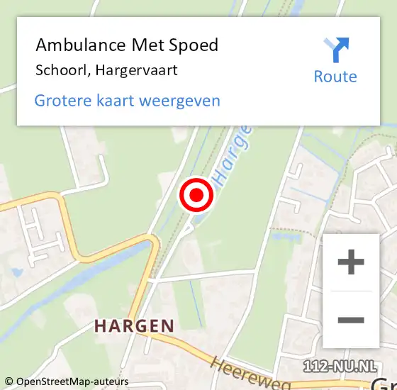 Locatie op kaart van de 112 melding: Ambulance Met Spoed Naar Schoorl, Hargervaart op 14 juli 2021 22:16