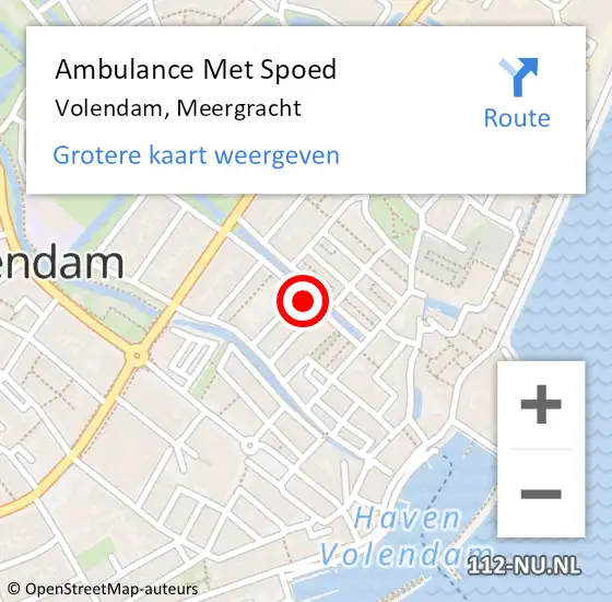 Locatie op kaart van de 112 melding: Ambulance Met Spoed Naar Volendam, Meergracht op 14 juli 2021 22:24