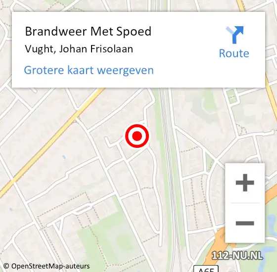Locatie op kaart van de 112 melding: Brandweer Met Spoed Naar Vught, Johan Frisolaan op 14 juli 2021 23:18