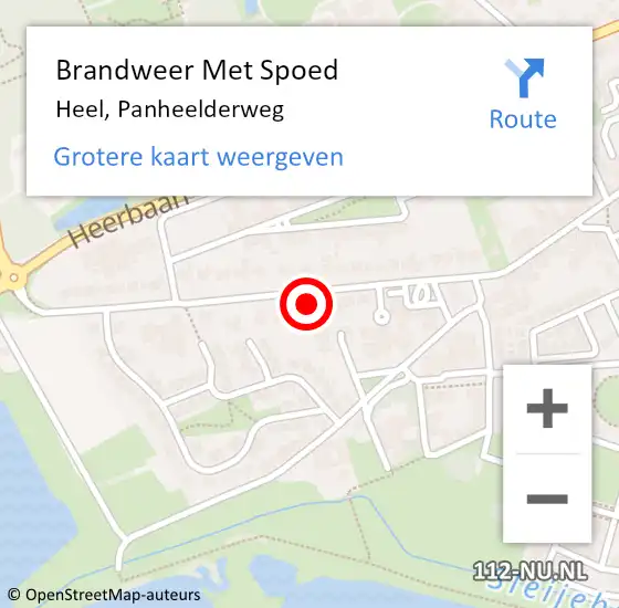 Locatie op kaart van de 112 melding: Brandweer Met Spoed Naar Heel, Panheelderweg op 14 juli 2021 23:31