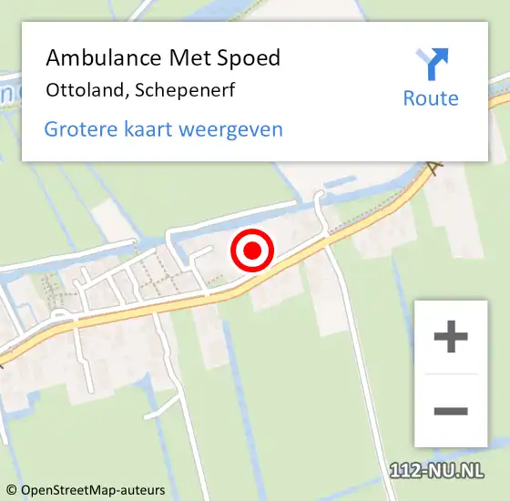 Locatie op kaart van de 112 melding: Ambulance Met Spoed Naar Ottoland, Schepenerf op 14 juli 2021 23:50