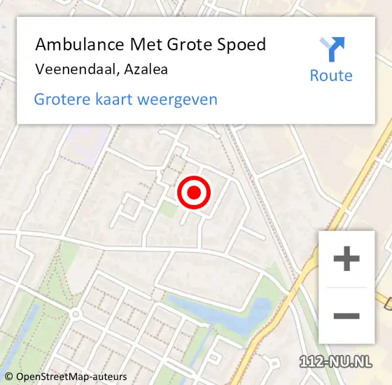 Locatie op kaart van de 112 melding: Ambulance Met Grote Spoed Naar Veenendaal, Azalea op 15 juli 2021 01:37