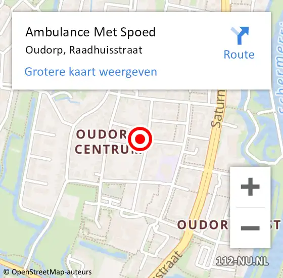 Locatie op kaart van de 112 melding: Ambulance Met Spoed Naar Oudorp, Raadhuisstraat op 15 juli 2021 01:52