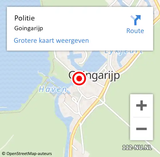 Locatie op kaart van de 112 melding: Politie Goingarijp op 15 juli 2021 01:57