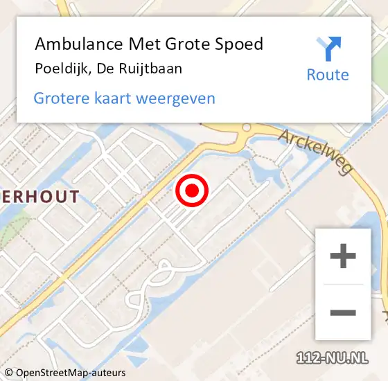 Locatie op kaart van de 112 melding: Ambulance Met Grote Spoed Naar Poeldijk, De Ruijtbaan op 15 juli 2021 02:00