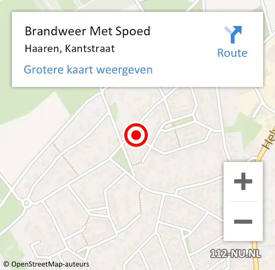 Locatie op kaart van de 112 melding: Brandweer Met Spoed Naar Haaren, Kantstraat op 15 juli 2021 02:24