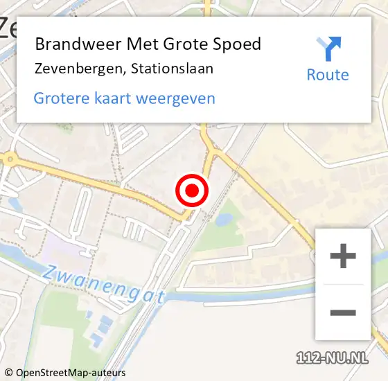 Locatie op kaart van de 112 melding: Brandweer Met Grote Spoed Naar Zevenbergen, Stationslaan op 15 juli 2021 02:28