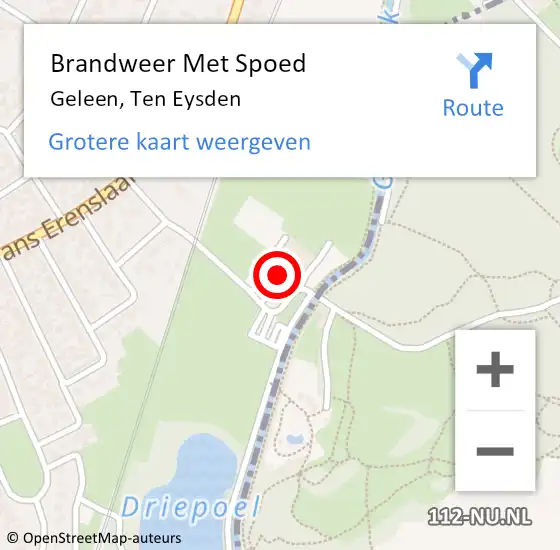 Locatie op kaart van de 112 melding: Brandweer Met Spoed Naar Geleen, Ten Eysden op 15 juli 2021 02:45