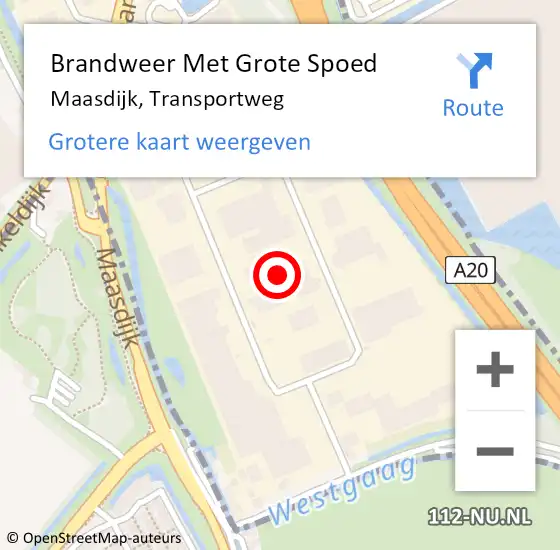 Locatie op kaart van de 112 melding: Brandweer Met Grote Spoed Naar Maasdijk, Transportweg op 15 juli 2021 03:49