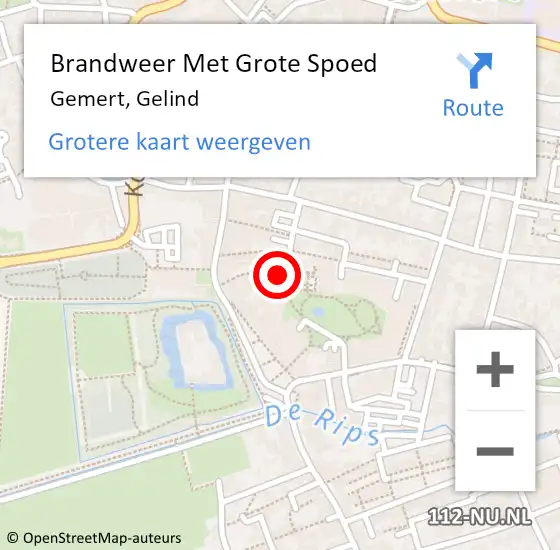 Locatie op kaart van de 112 melding: Brandweer Met Grote Spoed Naar Gemert, Gelind op 15 juli 2021 03:56