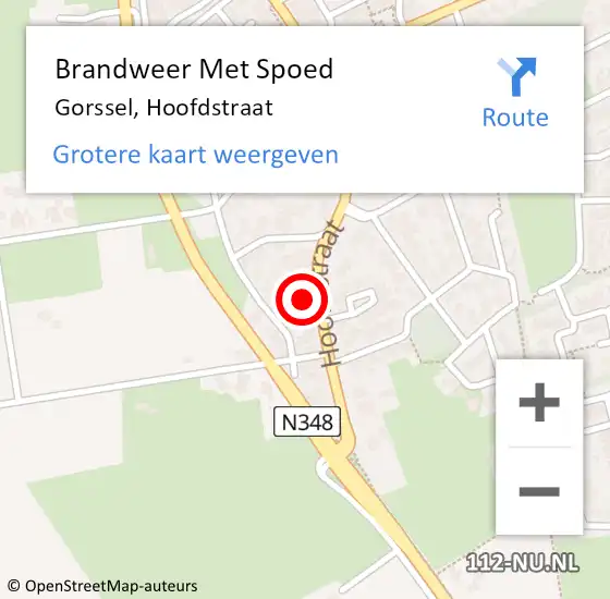 Locatie op kaart van de 112 melding: Brandweer Met Spoed Naar Gorssel, Hoofdstraat op 15 juli 2021 04:42