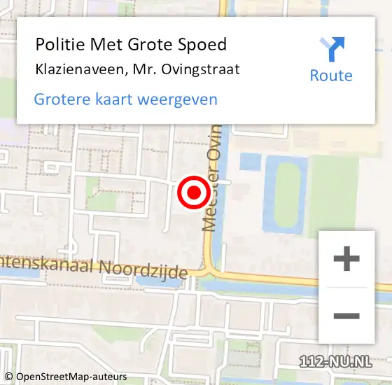 Locatie op kaart van de 112 melding: Politie Met Grote Spoed Naar Klazienaveen, Mr. Ovingstraat op 15 juli 2021 05:26