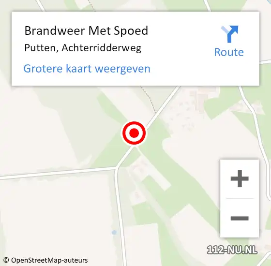 Locatie op kaart van de 112 melding: Brandweer Met Spoed Naar Putten, Achterridderweg op 15 juli 2021 06:11