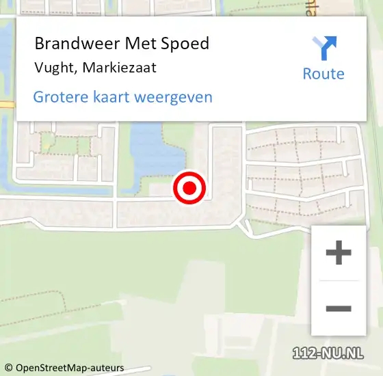 Locatie op kaart van de 112 melding: Brandweer Met Spoed Naar Vught, Markiezaat op 15 juli 2021 06:32