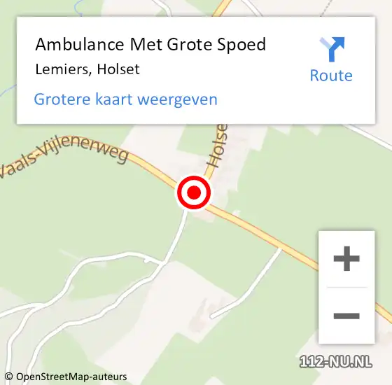 Locatie op kaart van de 112 melding: Ambulance Met Grote Spoed Naar Lemiers, Holset op 16 juni 2014 14:36