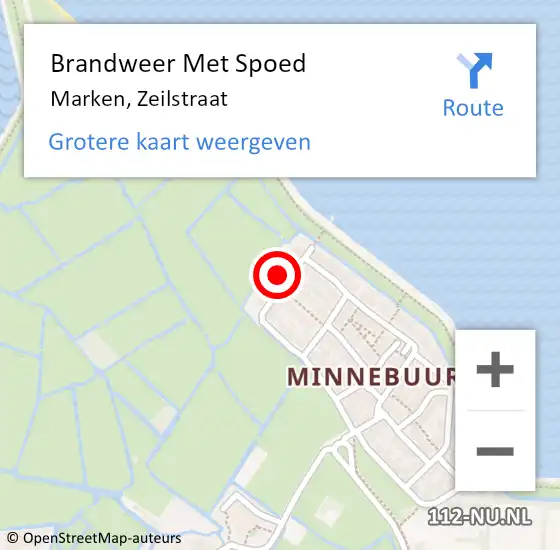 Locatie op kaart van de 112 melding: Brandweer Met Spoed Naar Marken, Zeilstraat op 15 juli 2021 07:14